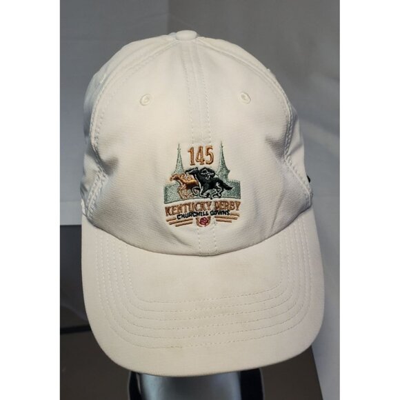 Kentucky Derby Forward Baseball Cap Hat One Size White Strapback Adjustable - Picture 1 of 6